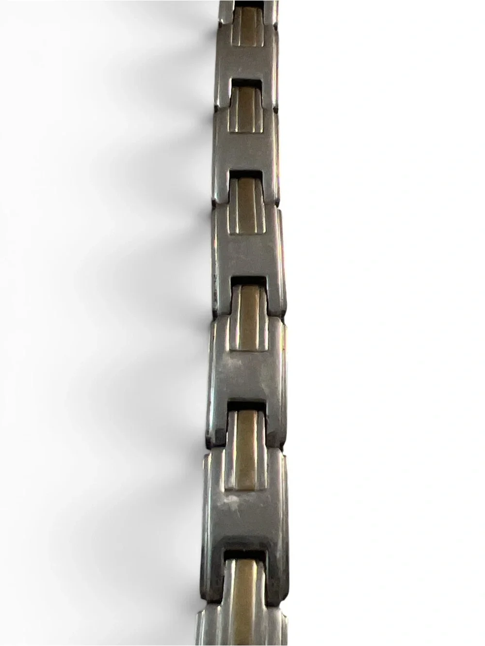 Sabona Two Tone Stainless Steel Magnetic Link Bracelet 8” Vintage